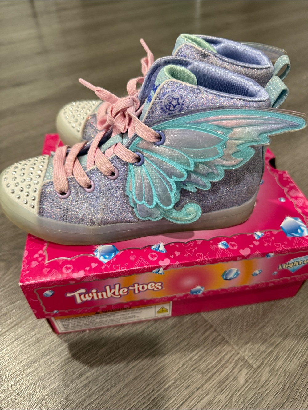 Girls' Skechers  Wing High-Top Sneakers  with lights